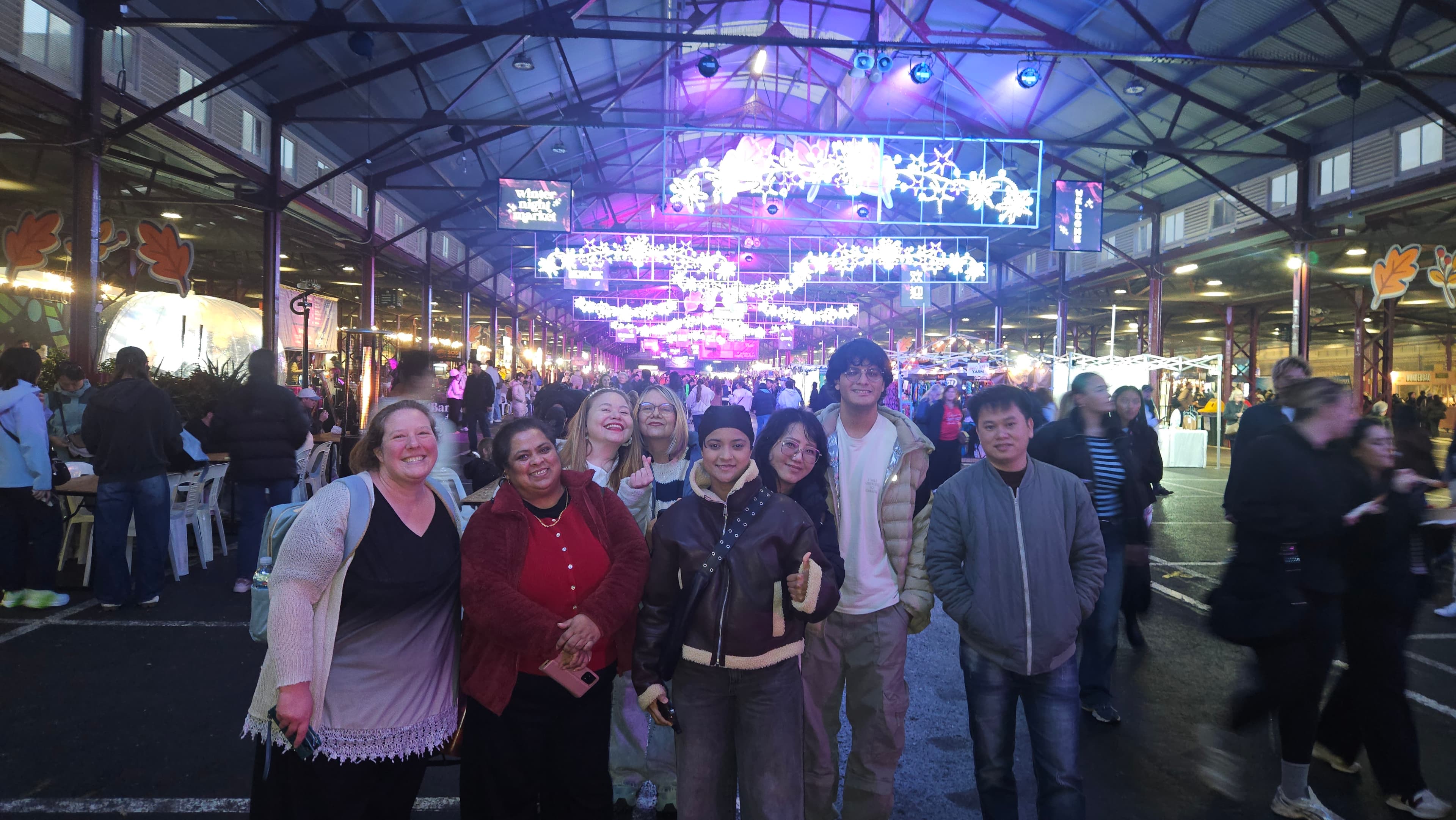 Christmas in July: ELICOS students explore Melbourne's Winter Night Market